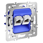 Механизм розетки компьютерной двойной RJ45+RJ45 кат.6, S70