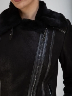 Дубленка авиатор натуральная короткая Турция