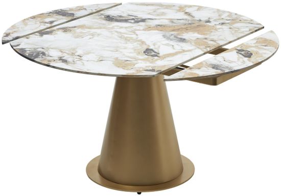 Стол TERAMO 135 GLOSS GRAND JADE SOLID CERAMIC, керамика, поворотн.механизм / Бронзовый