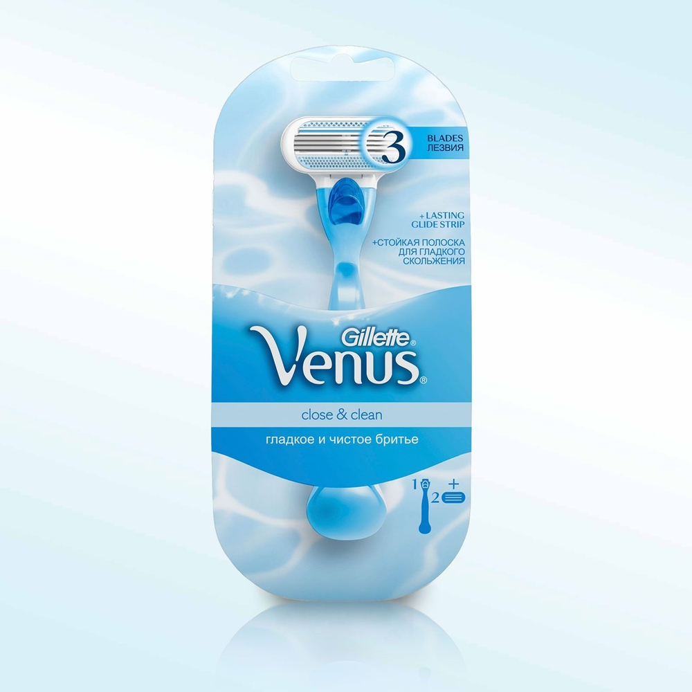 Gillette Станок бритвенный Venus, станок + 2 кассеты
