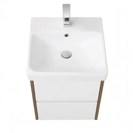 Комплект Aquaton Сканди 45, Белый/ Дуб Рустикальный, Раковина Адриана 45