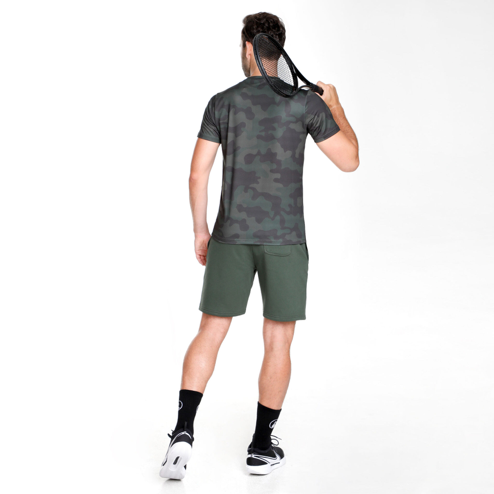 Мужское теннисное поло Quiet Please AOP Camou Receiver Men - Khaki, Olive