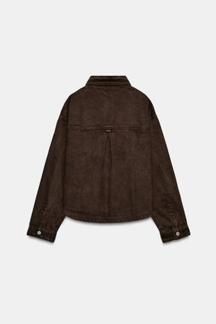 ZARA ДЖИНСОВАЯ КУРТКА Z1975, КОРИЧНЕВЫЙ