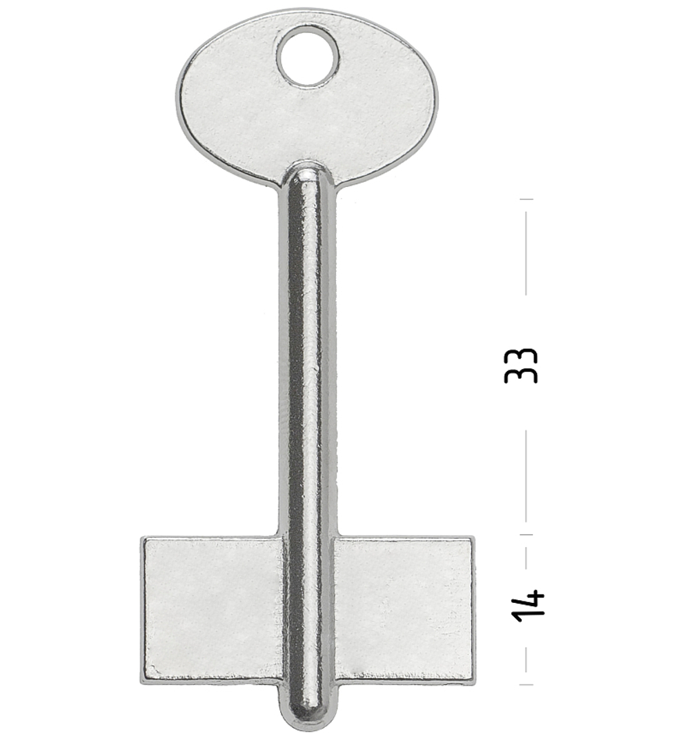 Заготовка сувальдного ключа 10559 210/1- ТУЛА-унив.литье (без пазов)(70*32,5*14,2мм)(5,8мм) (TLU4D)