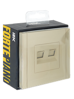 FORTE&PIANO Розетка компьютерная двойная RJ45 кат.6 FP434 ваниль IEK