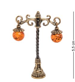 AM-3196 Фигурка «Фонарь» (латунь, янтарь)