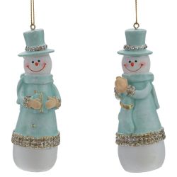 GAEM Фигурка декоративная подвесная "Снеговик", L4 W4 H11,5 см, 2в.