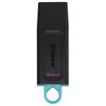 Флеш-диск 64 GB KINGSTON DataTraveler Exodia, разъем USB 3.2, черный/бирюзовый, DTX/64GB
