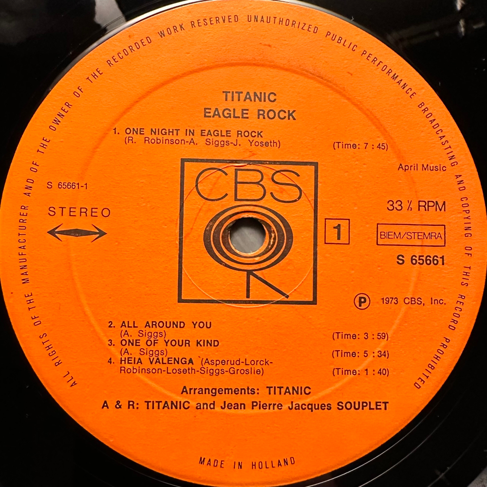 Titanic - Eagle Rock (Голландия 1973г.)