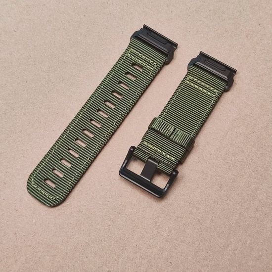 Ремешок тактический Tactix 26 мм. для Garmin Fenix 7x / 6x / 5x / 3, Enduro 2 / Tactix 7, Tactix Delta нейлоновый быстросъемный на застежке (Хаки/черная застежка)