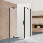 Душевой уголок Экстра (Extra) Vincea VSR-1E809010CLB, 800/900*1000, черный, стекло прозрачное