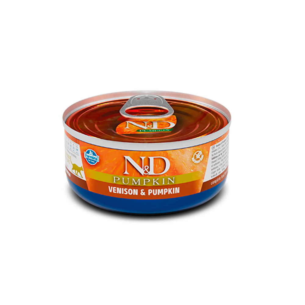 Влажный корм Farmina N&D PUMPKIN оленина с тыквой, для кошек,70 г.