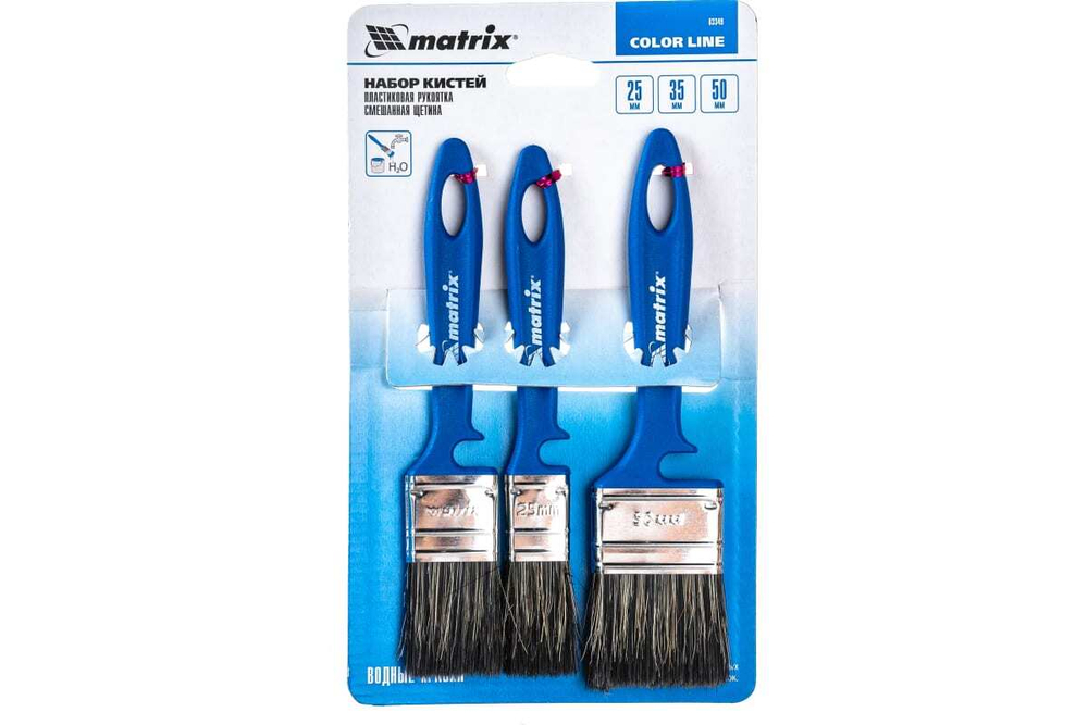 Набор кистей «Водные краски» 25мм, 35мм, 50мм Color Line// Matrix