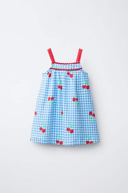 ZARA ПЛАТЬЕ С ПРИНТОМ, КРАСНЫЙ