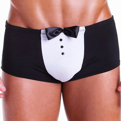 Черные боксеры с декоративным галстуком-бабочкой