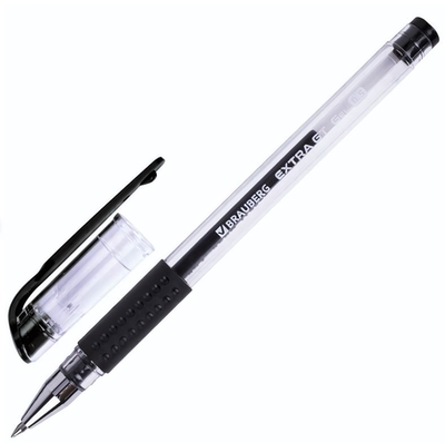 Ручка гелевая с грипом 0,5мм,черная "EXTRA GT"(BRAUBERG)