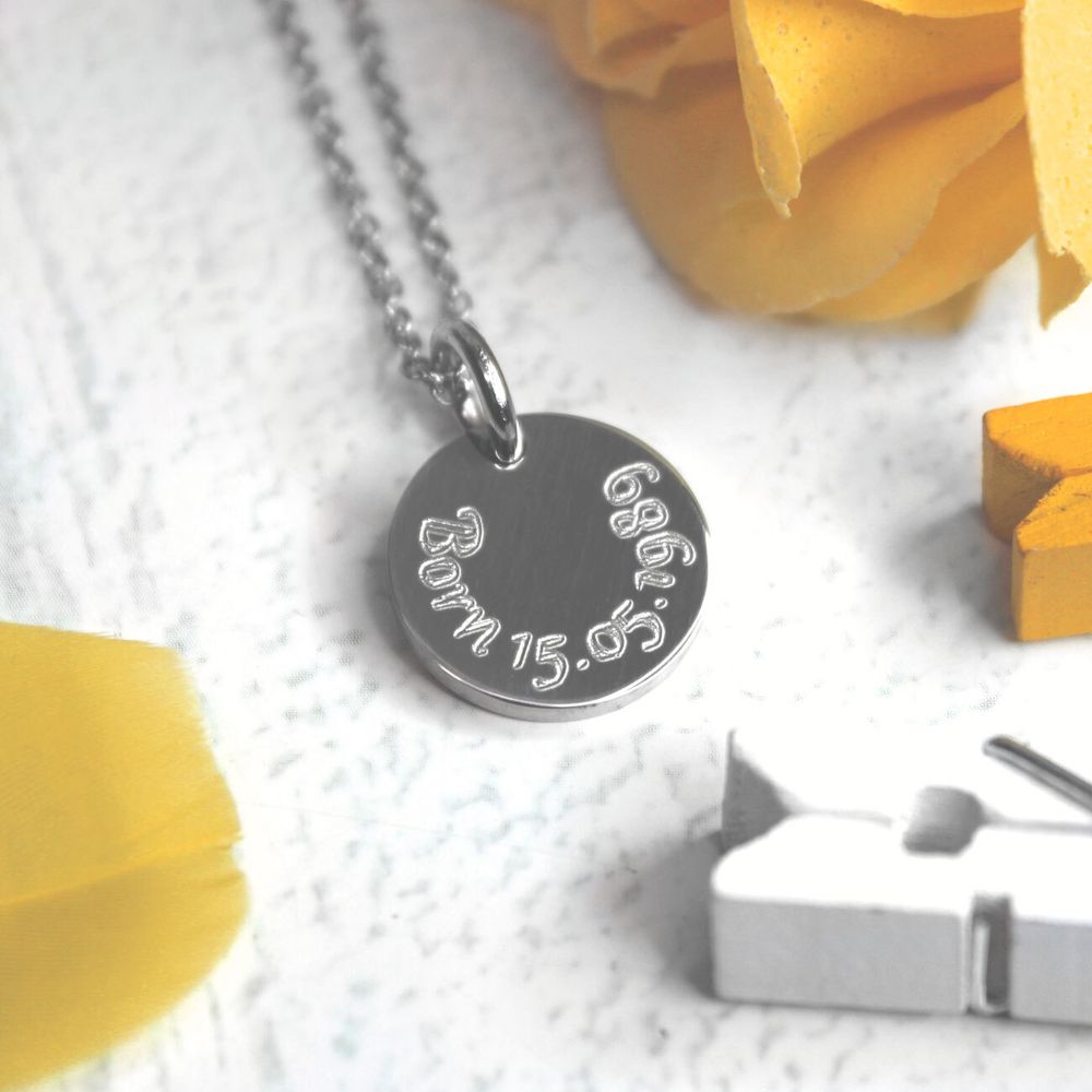 Мини подвеска из стали с гравировкой на заказ