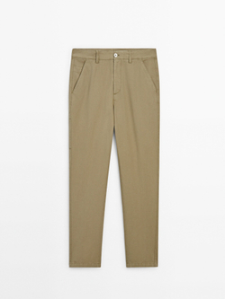 Massimo Dutti Брюки с боковым карманом, зеленый