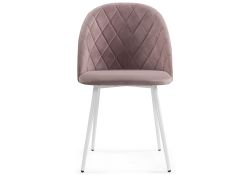 Стул на металлокаркасе Зест микровелюр розовый / белый глянец