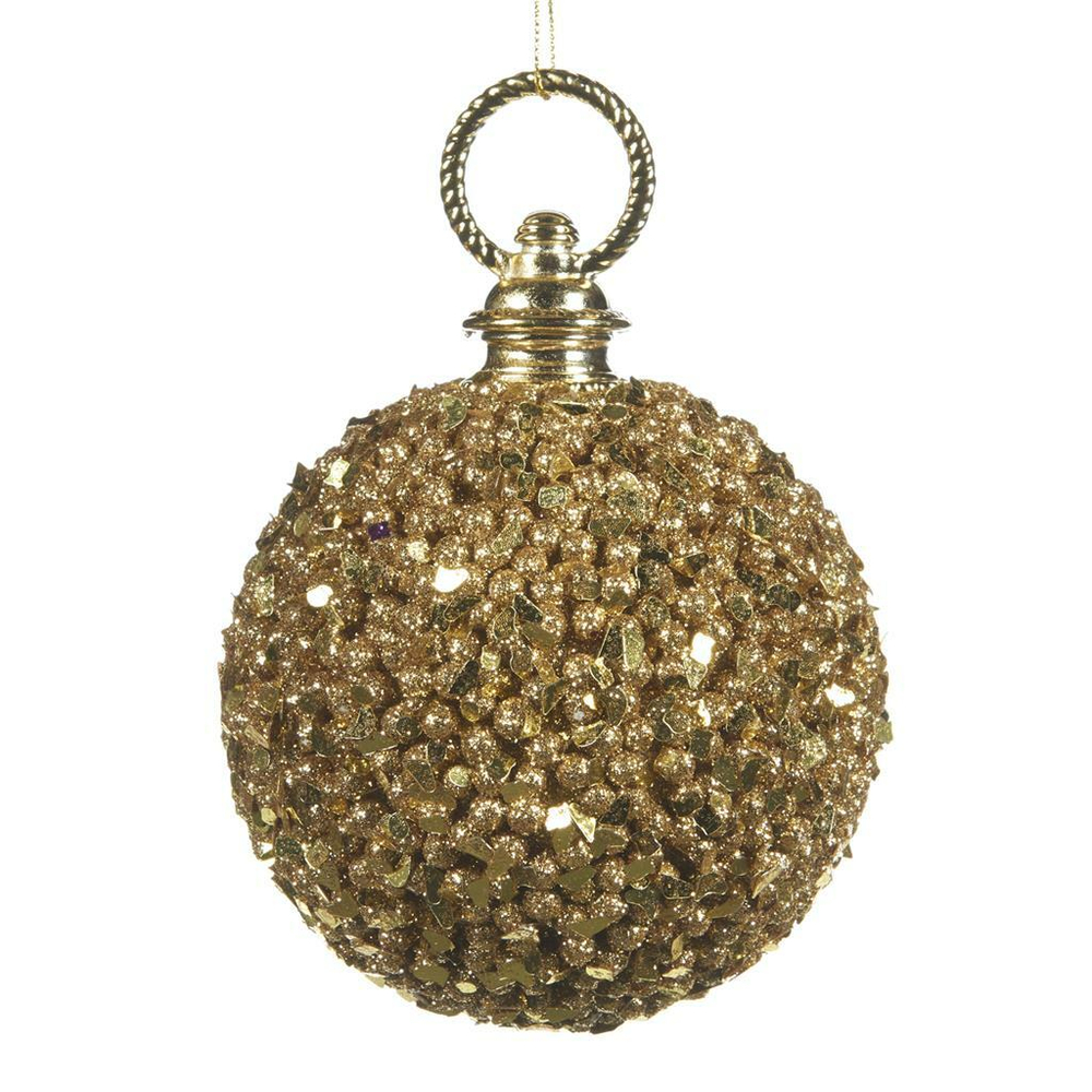 Елочная игрушка 1шт 10см Goodwiil Шар с кольцом золотой