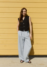 Брюки на поясе изо льна