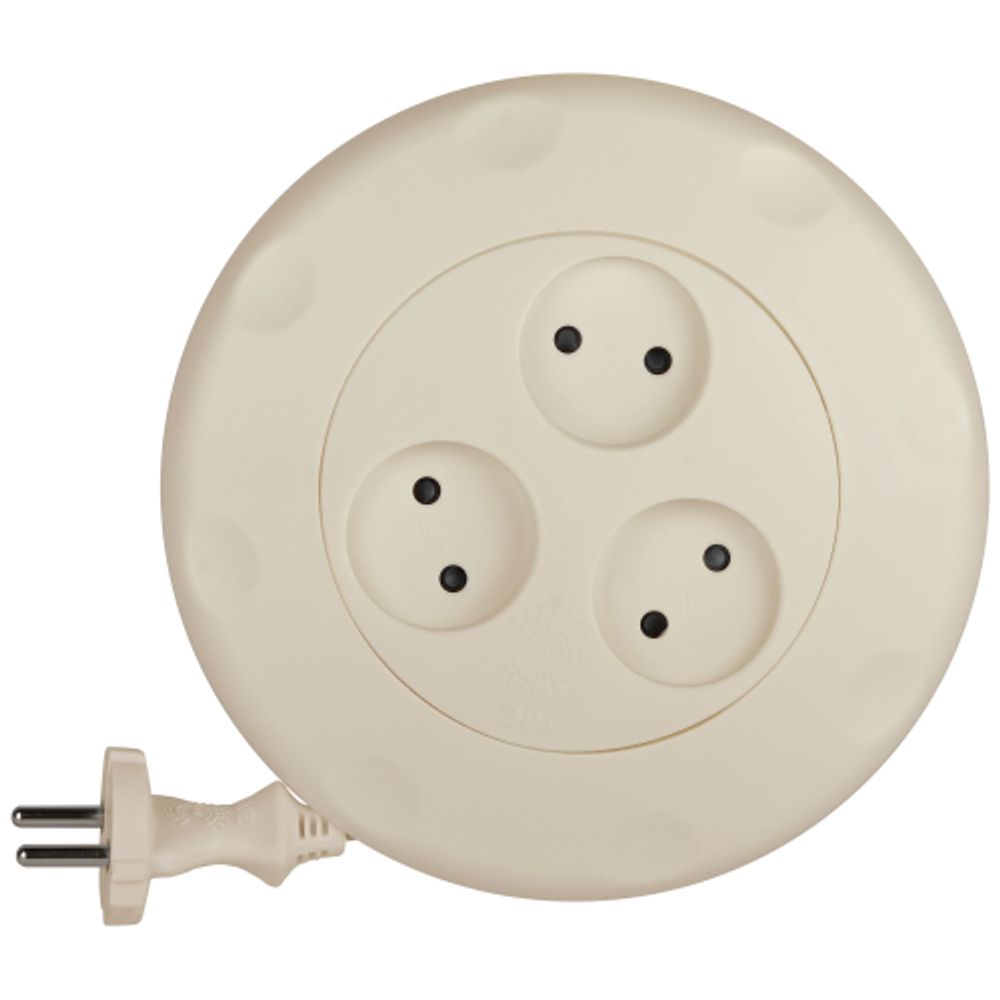 Удлинитель электрический ЭРА UR-3-3m-I рулетка, без заземления 3 розетки 3м 2x0.75мм2 10А, сл. кость