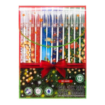 Ручка гелевая, пиши-стирай, Basir, синие чернила, серия "НОВОГОДНИЕ", 6 цветов корпуса, 12 шт