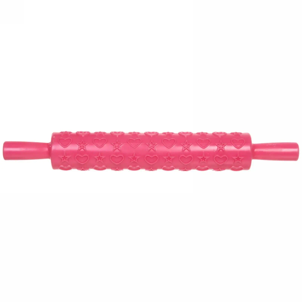 Скалка пластмассовая фигурная «Звездочки-сердечки» 37*5см