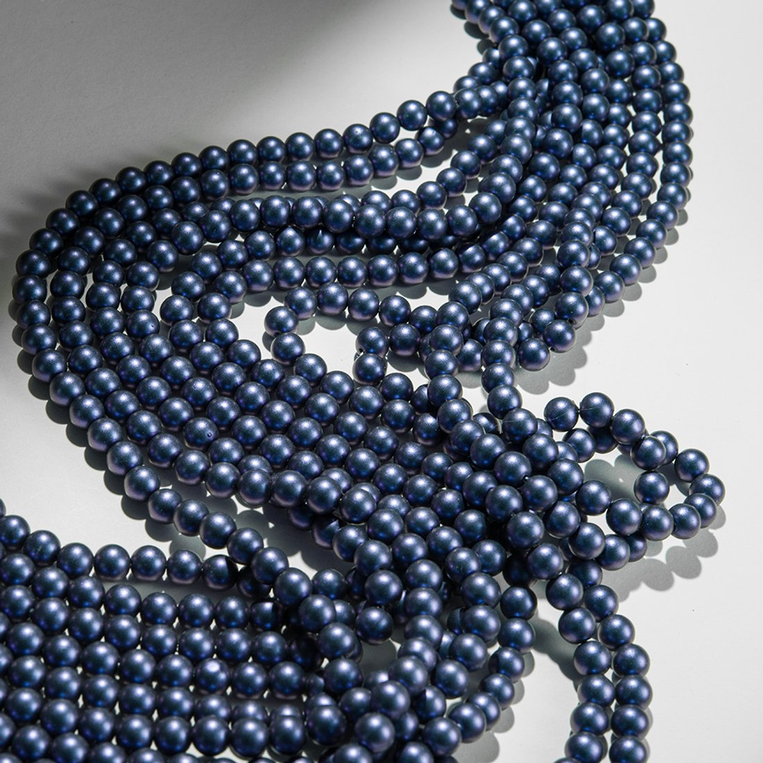 Хрустальный жемчуг, оттенок "Sapphire", шар 6,2мм, перламутрово-сатиновое улучшенное покрытие