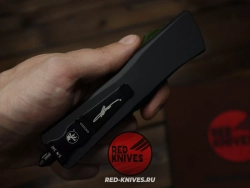 Нож Microtech Troodon T/E - рукоять зеленый Ultem, черный клинок RK-468