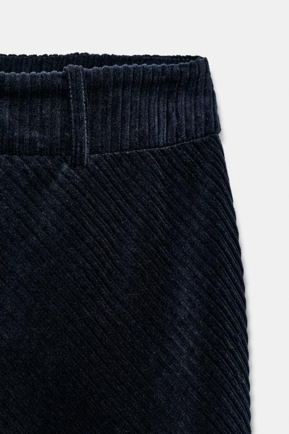 ZARA ПРЯМАЯ ЮБКА МИДИ ИЗ ВЕЛЬВЕТА, МОРСКОЙ СИНИЙ