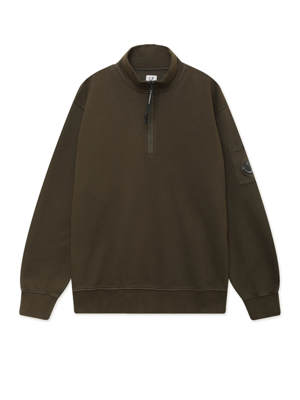 Толстовка На Молнии (Half-zip) Sweatshirts Polo Collar In Brushed Emerized Diagonal Fleece