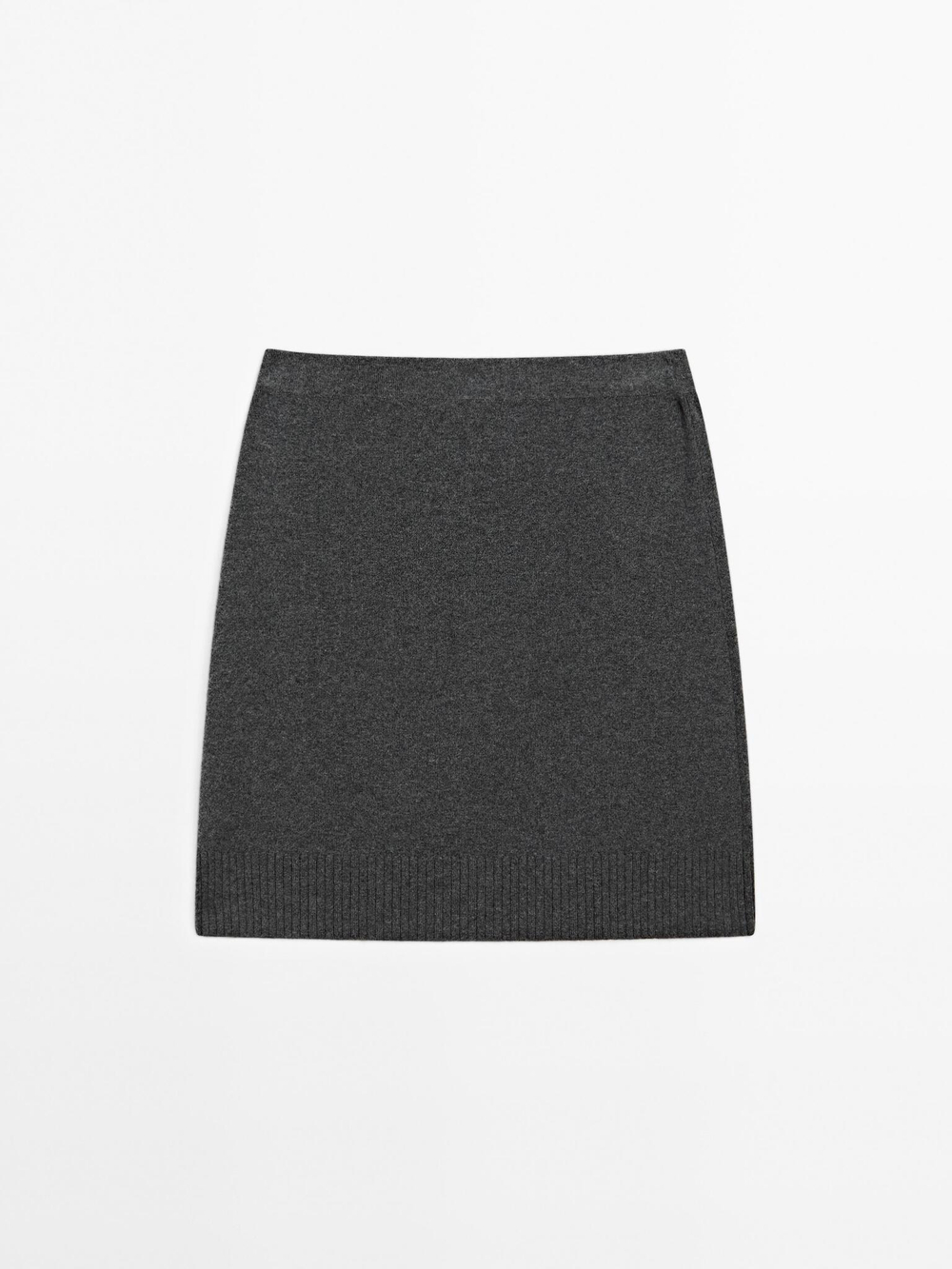 Massimo Dutti Мини-юбка из смесовой шерсти, серый