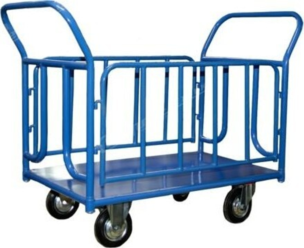 Тележка платформенная СТЕЛЛА-ТЕХНИК КПО-300 Т 4-х колес., борт-сетка (600х1000) 150-И, до 400 кг КПО-300Т-150-И