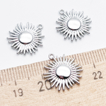 Подвеска Солнце, цвет серебро (родий), размер 16*14 мм, цена за 1 шт