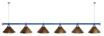 Лампа STARTBILLIARDS 6 пл. (плафоны зеленые,штанга золотая,фурнитура золото)