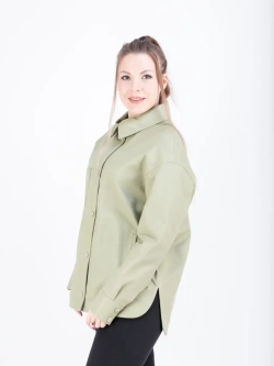 Куртка женская кожаная  оверсайз рубашка