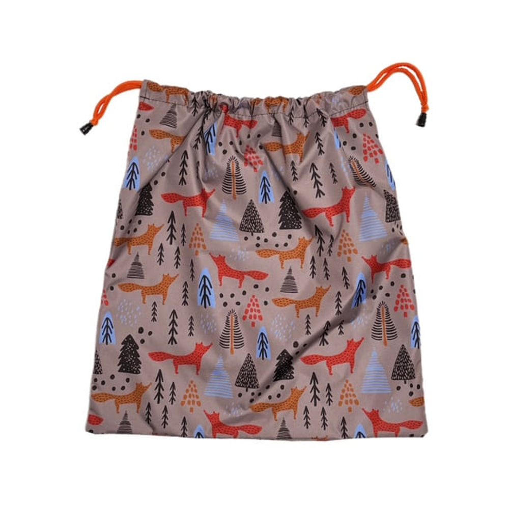 Мешок для хранения вещей "Лисы", коричневый фон, на шнурке, 33х37 см