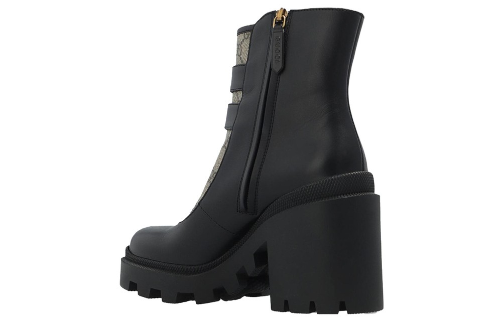 Gucci Wmns Ankle Boot "Buckles - Black Beige" Women"s