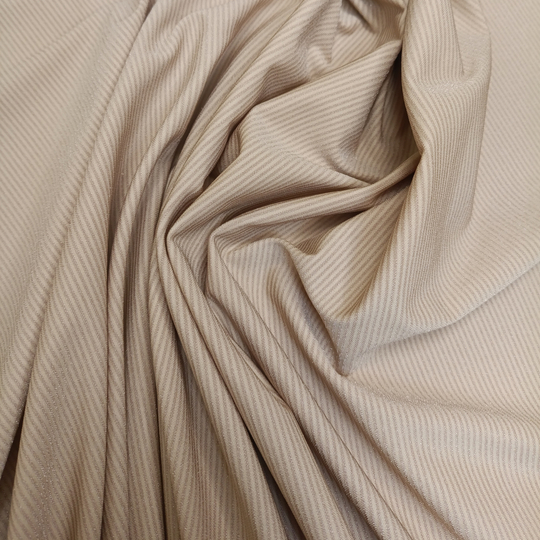 Микрофибра матовая, в тонкую блестящую полосочку, загар (телесный)