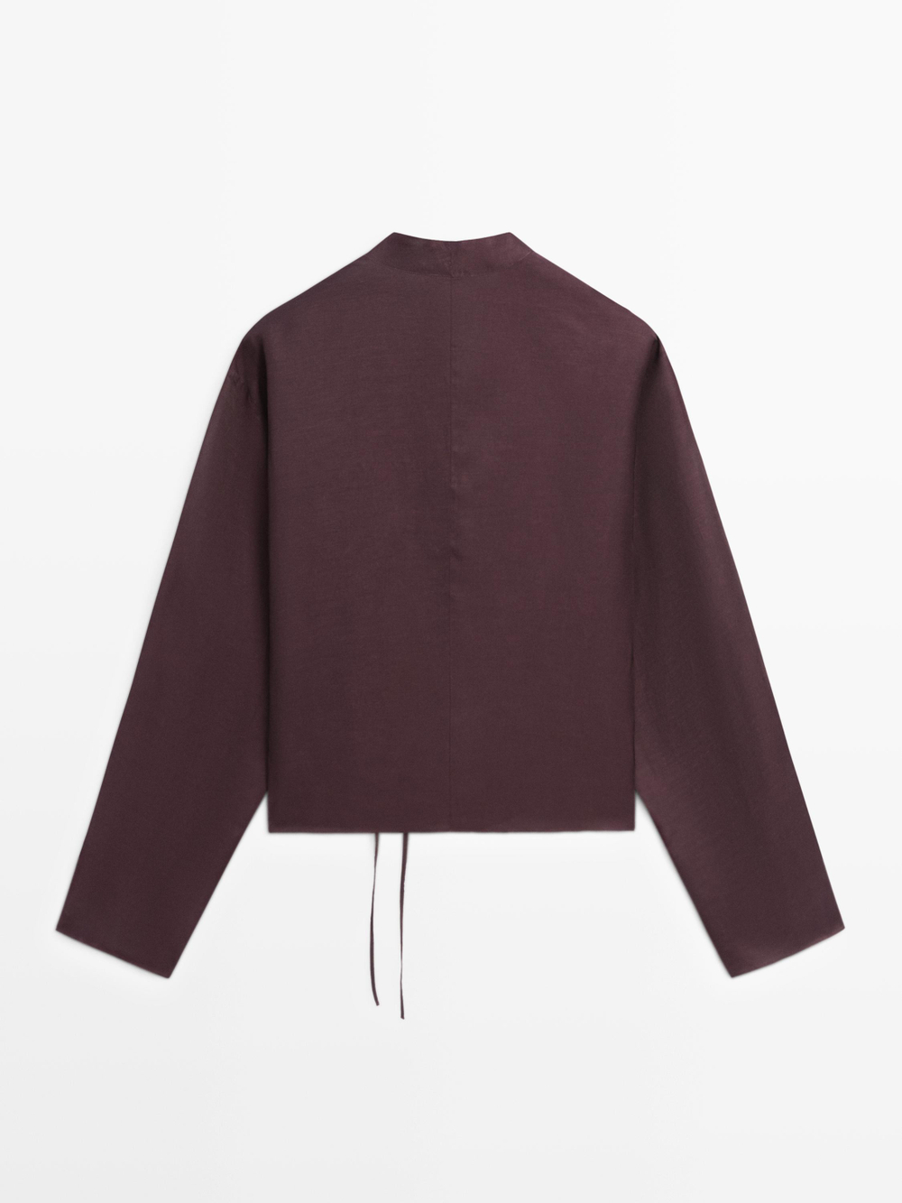 Massimo Dutti Рубашка из смесового льна, баклажанный