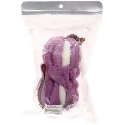 Мочалка нейлоновая «Premium - PANADERA», цвет , белый /лиловый, 19*12см (ZIP пакет)