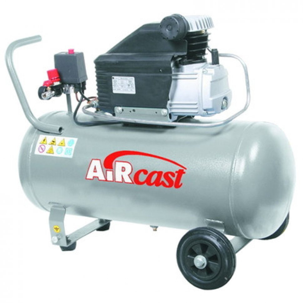 Компрессор поршневой  с прямым приводом (бытовая серия) 50.J1047B REMEZA (Белоруссия): 200 л/мин., 8 бар, ресивер 50 л., 1,5 кВт, 220В, габариты без упак. 840х435х680 мм, 39 кг.