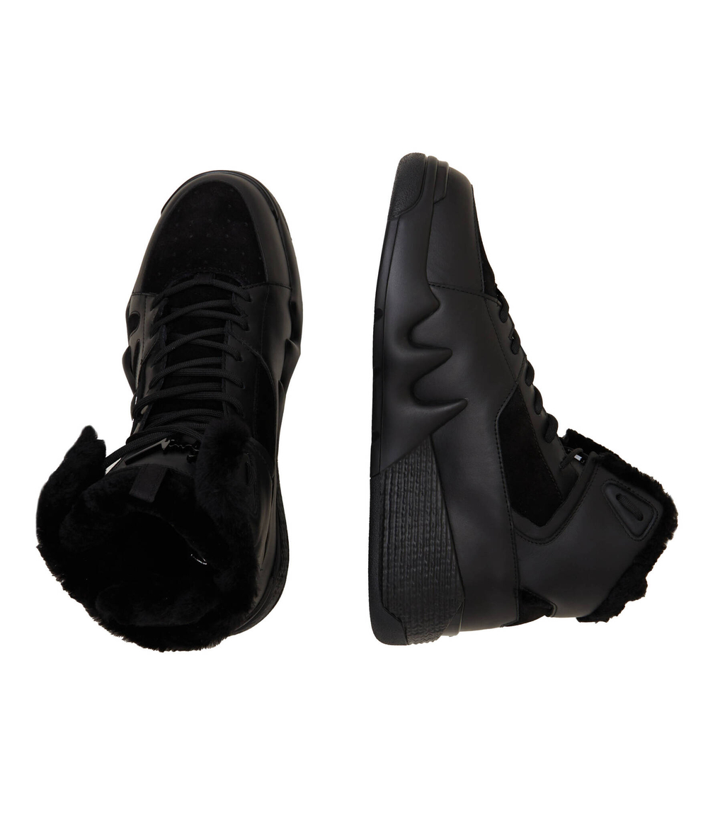 Кожаные кроссовки Giuseppe Zanotti - черный(RU20069)