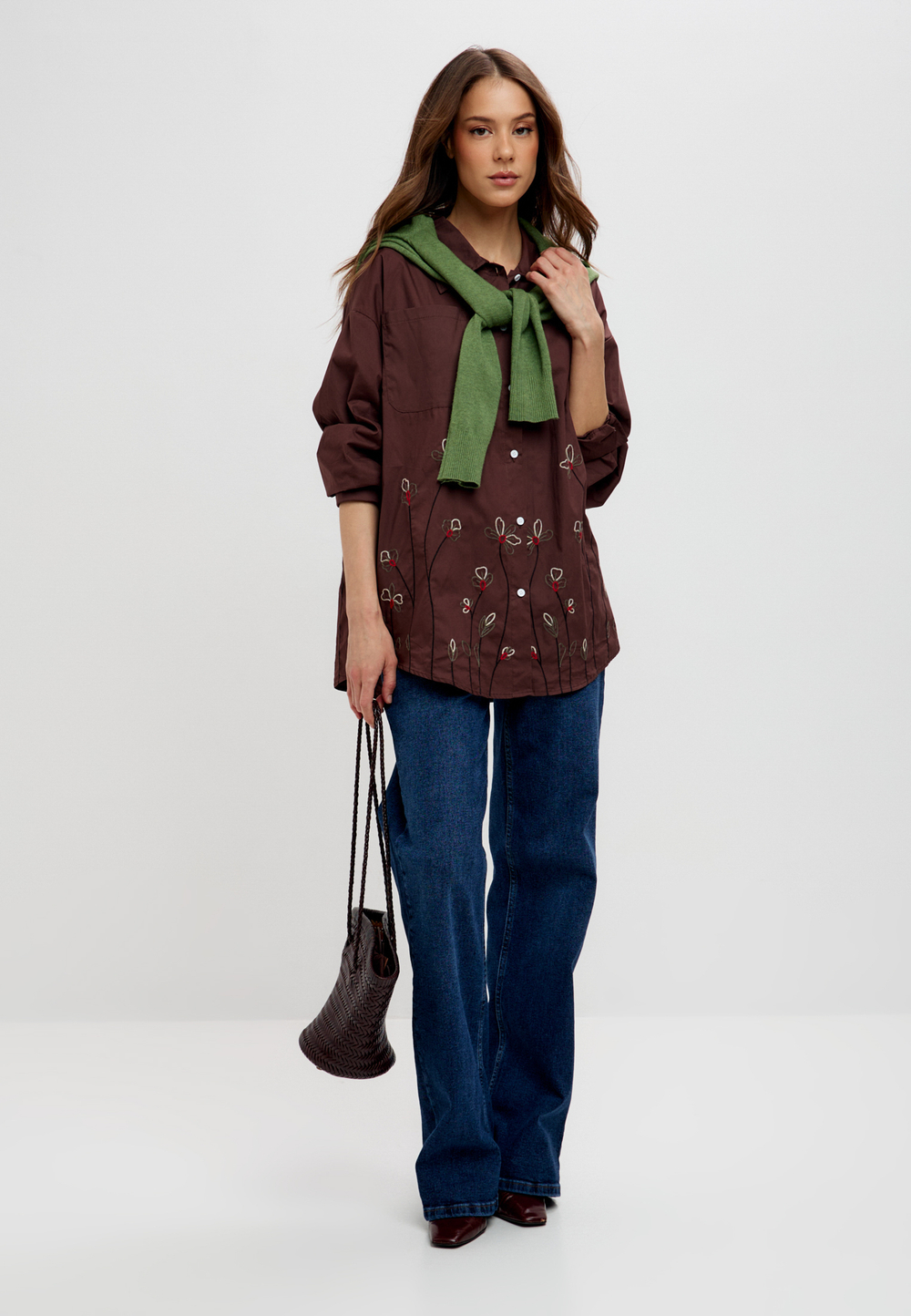 Рубашка из хлопка с вышивкой