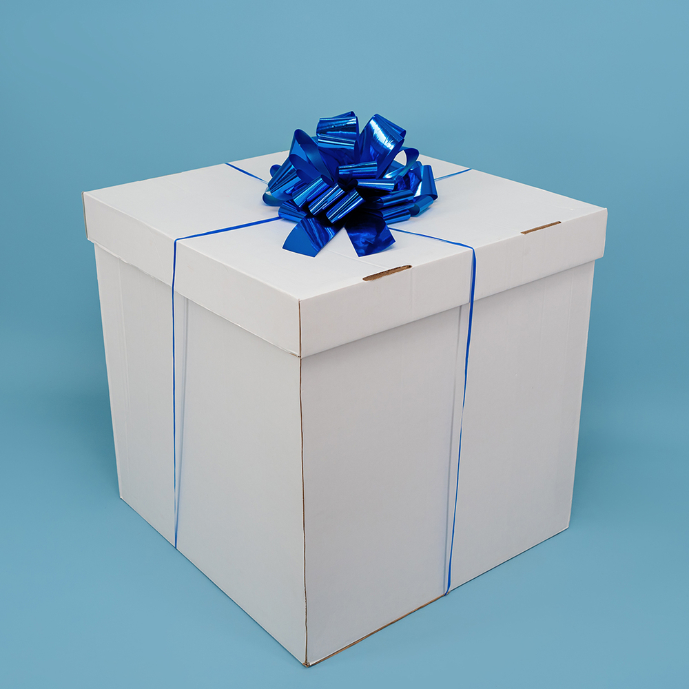 Бант-шар в синем цвете, металлик, 21 см/ 36 см