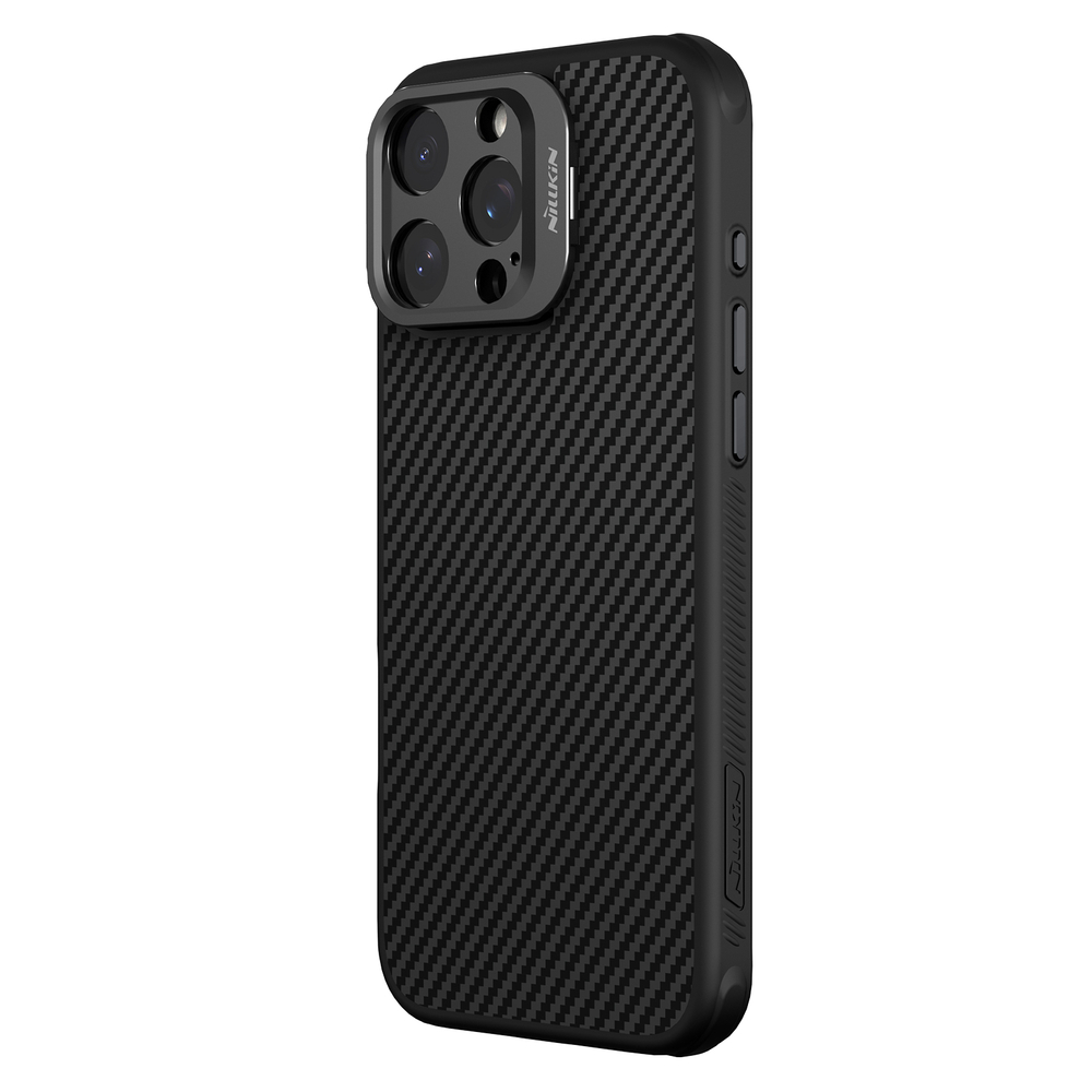 Чехол от Nillkin из арамидного карбона (кевлар) с поддержкой MagSafe для iPhone 16 Pro Max, серия CarboProp Magnetic Case (версия с открытой камерой)