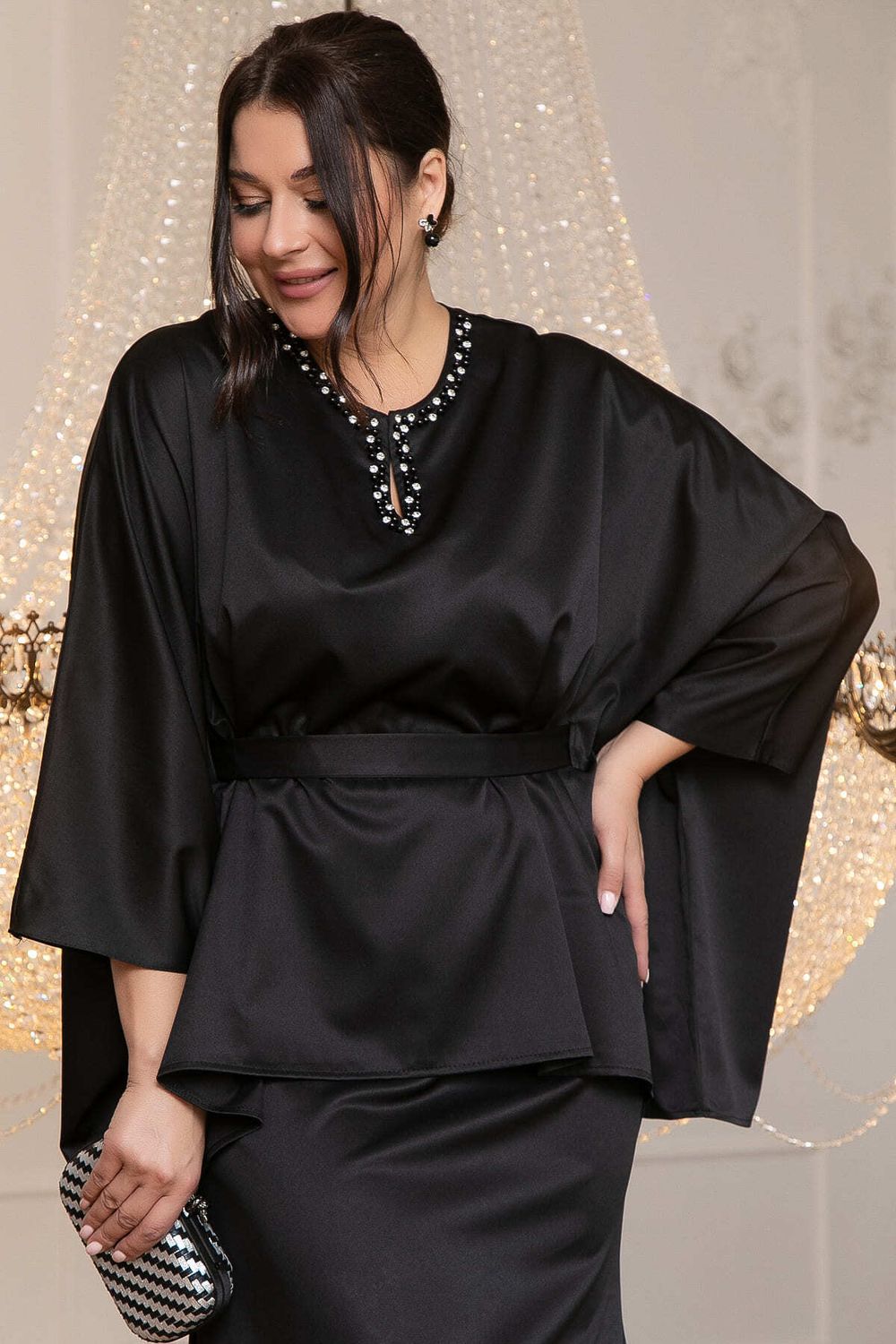 Костюм с юбкой Альсия (черный) К14393-5М LT Collection