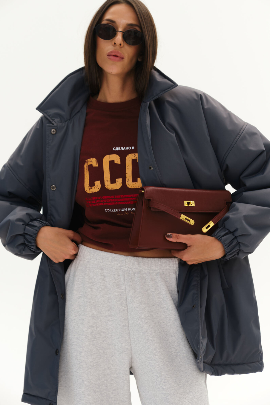 Лонгслив СССР | Бордовый