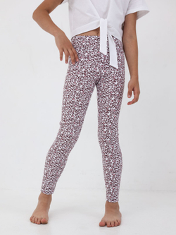 Брюки для девочки, модель №8, рост 122 см, с принтом "сердечки"